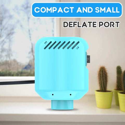 Portable Electric Vacuum Pump For Storage Bags And Compression Clothing Fast Air Removal by ZPP on a windowsill, side view.