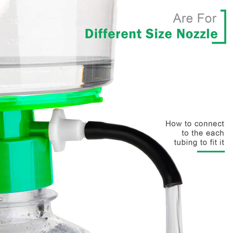 Portable Vacuum Pump For Lab Filtration And Distillation with tubing connectors, close-up on nozzle compatibility for varying sizes.