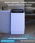Compact Portable Washing Machine For Apartments With 35 Lb Capacity, 12 Wash Cycles, 8 Water Levels in modern laundry room