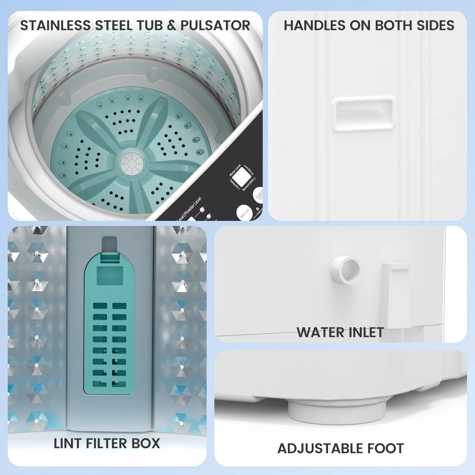 Zynkez 35 Lbs Portable Washing Machine With Cycles ✓