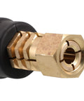 Close-up of brass nozzle on a handheld auto body welder for plastic welding and car bumper repair portable durable welding tool kit
