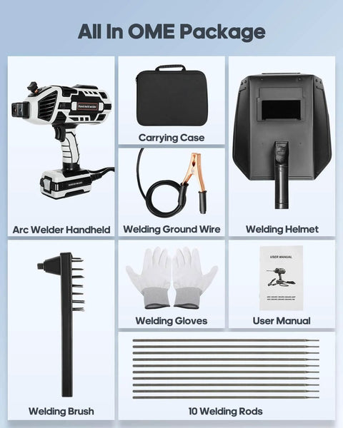 Portable Handheld Welder Inverter 110V With IGBT Tech Beast Mode Adjustable 20 To 120 Amp Arc Welder set with accessories