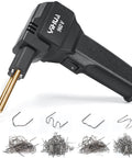 Portable Plastic Welding Kit With LED Light, 200 Hot Staples, Hot Stapler And Assistive Cutter For Plastic Crack Repair, view of tool and staples