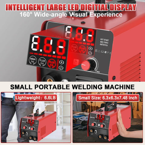 3 In 1 Welding Powerhouse For Home Pros And DIYers, 160 Amp Flux Core, Lift TIG And Stick Welder with LED display