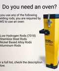 Portable Welding Rod Oven 11 Lb Capacity From Ridge 110V 300W 300°F Max Fits 18 Inch Rods Locking Lid shown in yellow