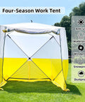 Pop Up Work Tent With Instant Tool Free Setup, Portable Shelter for outdoor worksite, 6ft x 6ft x 6.6ft, anti-UV and waterproof.
