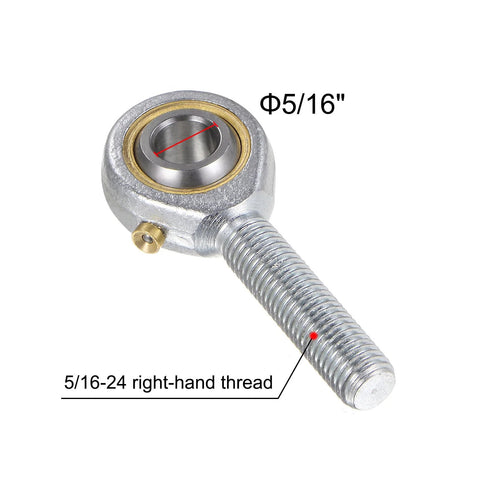 4 Pack POSB5 Male Rod End Bearings For Five Sixteen Inch Bore And Five Sixteen Twenty Four Right Hand Thread, close-up view.
