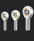 POSB5L rod end bearing kit, 5/16 inch bore, left hand male thread, self-lubricating heim joint rod ends in forged steel, 3 sizes