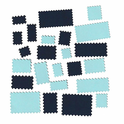 12 Pack Postage Stamp Banner Label Cutting Dies Set for Scrapbooking and DIY Card Making Wafer Thin Carbon Steel Reusable Metal Die Cuts