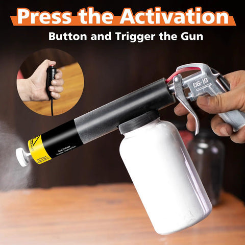 Powder Coating Gun System For Metal Wood And Plastic Dual Voltage 15KV 25KV PT 200 with activation button close-up