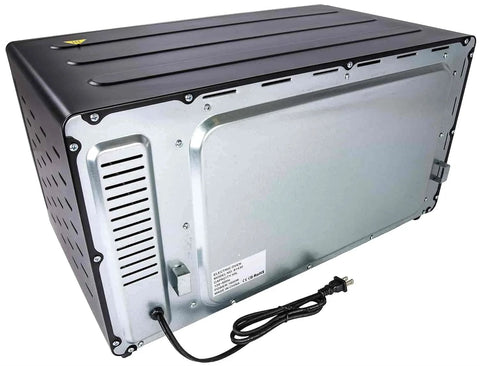 Back view of Bench Top Powder Coating Oven 1600 Watt 120 Volt With 450 Degree Capacity showing built-in cord and vent.