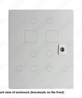 Front view of enclosure for Powder Coating Oven Controller Kit 240V 50A 12000W with knockout slots on the front panel