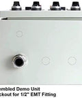 Side view of assembled demo unit for Powder Coating Oven Controller Kit 240V 50A 12000W DIY Wiring Kit PCO304 with EMT fitting