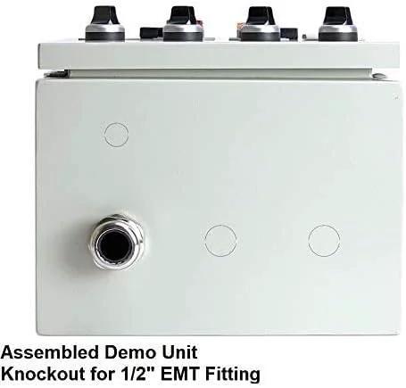 Side view of assembled demo unit for Powder Coating Oven Controller Kit 240V 50A 12000W DIY Wiring Kit PCO304 with EMT fitting