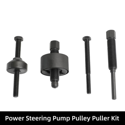 Power Steering Pump Pulley Puller Remove Install Tool Compatible with Ford GM Volkswagen Chrysler Vehicles components displayed