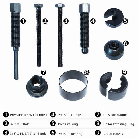 Power Steering Pump Pulley Puller Remove Install Tool Compatible with Ford GM Volkswagen Chrysler Vehicles components