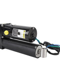 Qqmora power trim tilt assembly for outboard motor, side view, black electric actuator with wiring harness