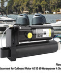 Power trim tilt assembly for outboard motor, 40–60 HP, black marine-grade with yellow adjustment knob
