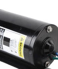 Qqmora power trim tilt assembly, black marine-grade hydraulic cylinder with blue and green wires, side view