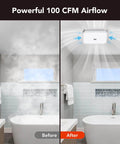 Quiet 100 CFM Bathroom Exhaust Fan With Light And 1.5 Sones, 5000K LED Daylight 1000 Lumen, Energy Star Certified, reducing moisture