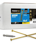 Power Pro Premium Exterior Wood Screws, #10 x 6 Inch All-Purpose Deck Screws with T-25 Star Bit, Bronze, 600 Pieces box displayed
