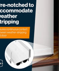 Adjustable Double Bubble Door Sweep, Draft Stopper, Under Door Seal for Exterior Doors, 1 3/4" x 36", White (36 inch), pre-notched design