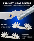 Precision thread gauges for SAE and metric sizes in Comprehensive SAE And Metric Tap And Die Set For Threading And Rethreading