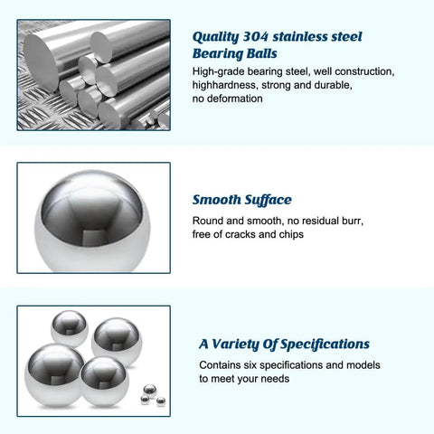 2mm Stainless Steel Precision Balls Set, 1500 Pcs of 304 Grade Bearing Balls for Models, Bearings, and Crafts, Ideal for Model Making, Robotics, Jewelry, and DIY Friendly Miniature Projects, emphasizing smooth surface and variety.