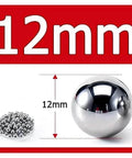 12mm smooth metal ball with group of smaller balls on the side on white background