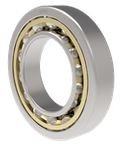 KOYO 7206C-5GLX2FGP4 Precision Angular Contact Ball Bearing with 30 mm Bore and 15 Degree Contact Angle, flush ground, side view.