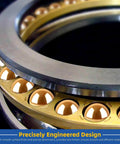 Close-up of precision brass bearing balls in a machinery ring, part of Precision Brass Bearing Balls Set 120-Piece Assortment.