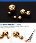 Precision Brass Bearing Balls Set 120-Piece Assortment 3/32 To 1/2 Inch Sizes For Machinery Automotive Valves Yellow Brass Balls
