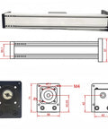 Precision CNC Linear Rail Slide And Motion Stage With 8 Inch Stroke 200mm SFU1605 Ball Screw Mini Linear Guide Aluminum Body diagram.