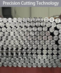 Image of neatly stacked steel rods with precision cutting technology sign, related to ✝️ 2-Pack Utility Cart 10 mm Platform Size Steel Frame.