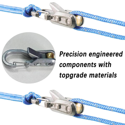 Close-up of stainless steel latch and rope on ✝️ 1-Pack Utility Cart Stainless Steel Frame Built for Moving Boxes, Appliances, and Heavy Cargo