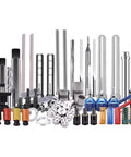 Assorted metalworking tools including High Speed Steel Rod Three Eighths Inch By Seven Point Eight Inches Precision Ground for DIY use