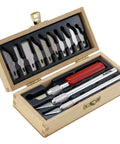 Basic Knife Set With Three Knives And Ten Blades In A 14 Piece Sturdy Wooden Storage Chest for lightweight precision cutting