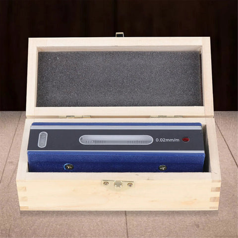 Six Inch Master Precision Level For Machinist Tools In Durable Cast Iron Body With Wooden Case Portable Spirit Level For Machinery Setup Ultra High Accuracy 0.02 Built Tough For Pro Work in opened wooden case