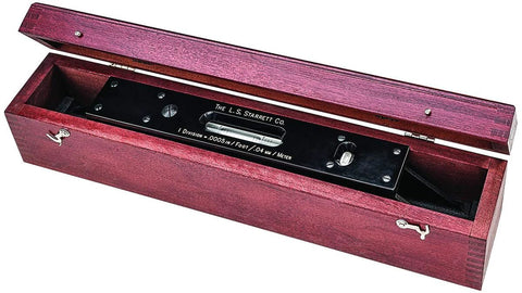 Master Precision Level For High Speed Machinery With Foolproof Adjustment And Seasoned Cast Iron Base Starrett 15 Inch Length in wooden case