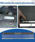 12 Inch Precision Level with 0.0002 per 10 Inch Sensitivity, durable carbon steel, used for alignment and flatness testing