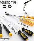 Magnetic tip screwdrivers from 24 Piece Homeowner Tool Set With Portable Tool Bag For Everyday Home Fixes, close-up view
