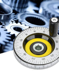 Precision Milling Hand Wheel 10x80mm with scale, shown with handle, ideal for lathe milling machines and grinders.