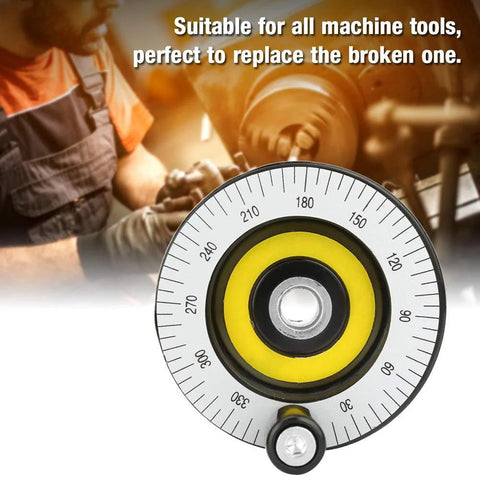 Close-up of a Precision Milling Hand Wheel 10x80mm with Scale for lathe milling machines and grinders, focus on dial and handle