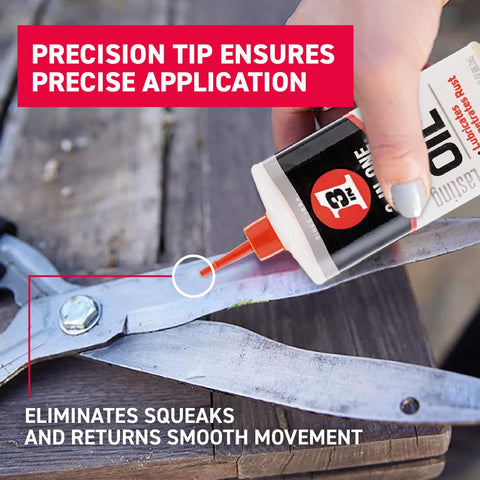 Multi Purpose Oil 3 In One For Lubrication And Cleaning, Rust Protection And Precise Application with no overspray on scissors