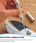 Aluminum Precision Oiler Pen with solid needle lubricating mechanical equipment, ideal for narrow reach lubrication.