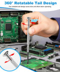Close-up of hand using 11 Piece Tiny Precision Screwdriver Set With Slotted And Phillips Heads Micro Screwdrivers for electronics