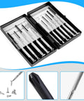 11 Piece Tiny Precision Screwdriver Set With Slotted And Phillips Heads displayed in black compact case