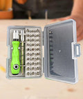 Open case showing 32 In 1 Precision Electronics Screwdriver Set With 30 Heads And 2 Accessories Ideal For Phones Laptops Computers