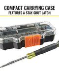 All In One Precision Screwdriver Set With 39 Bits For Apple Devices Magnetic Dual End Barrel For One Handed Fastener Retention Case Included Klein Tools Pro Repair Kit For Tech Enthusiasts shown with carrying case and screwdriver
