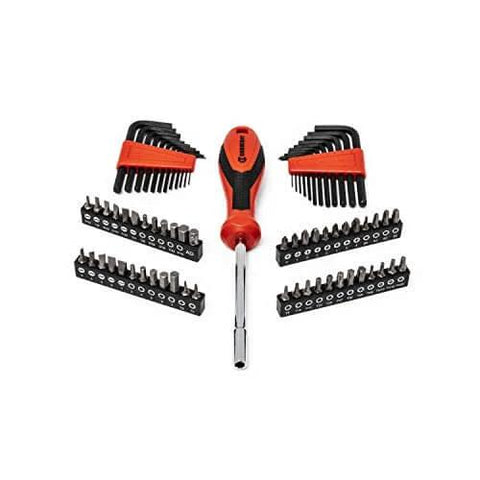 180 Piece Professional Tool Set in Tool Storage Case - CTK180 with hex keys and screwdriver bits